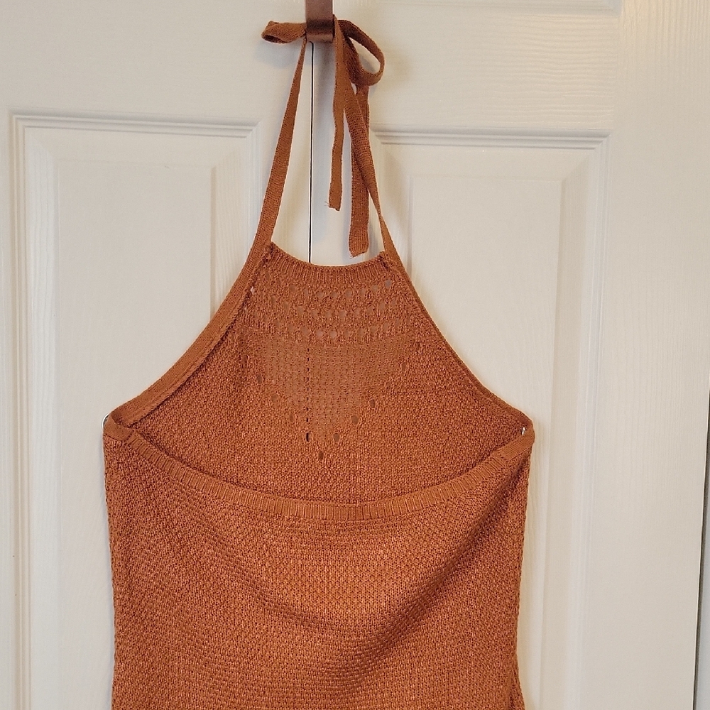 Brown Halter Knit Dress - Picture 7 of 10